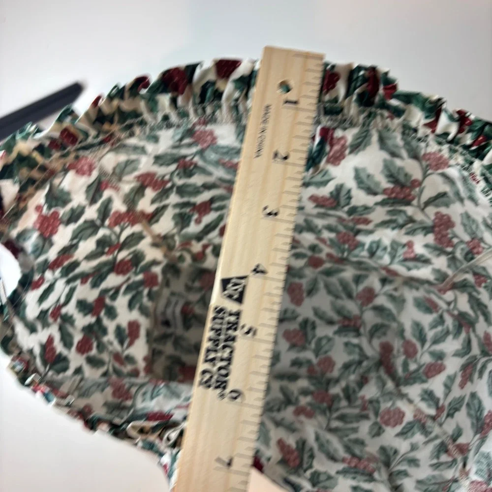 Longaberger Basket Liner Small Purse Traditional Holly Cream Red Green 208427